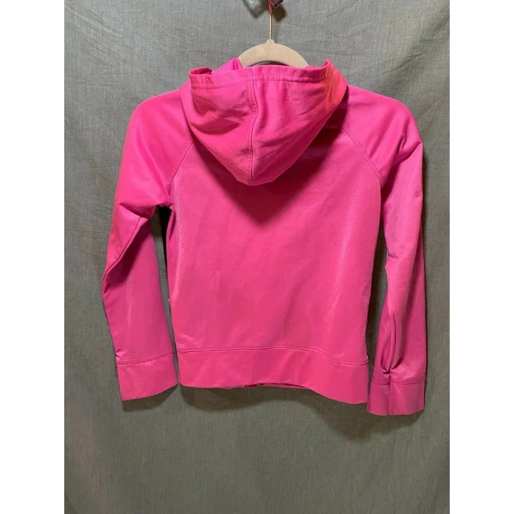 Avia Sweater Girls Large 10/12 Black Pink Color Block Full Zip Hoodie Kids Youth